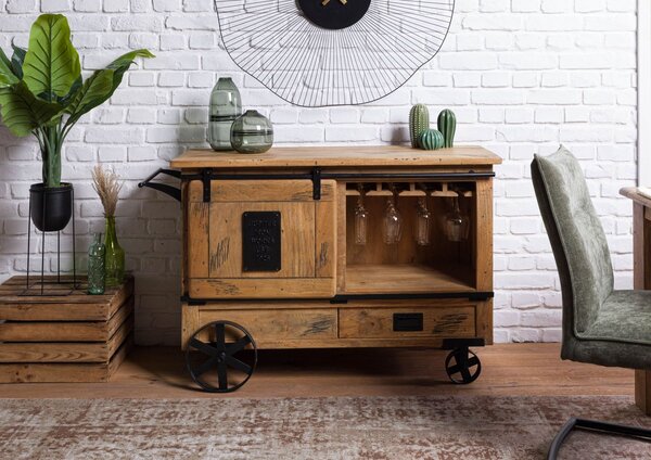 IRON Servírovací stolík Mango 120x45x85 prírodný lakovaný