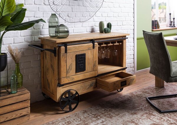 IRON Servírovací stolík Mango 120x45x85 prírodný lakovaný