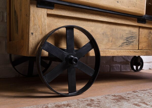 IRON Servírovací stolík Mango 120x45x85 prírodný lakovaný