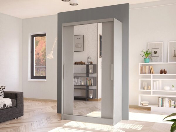 Mirjan24 Šatníková skriňa s lustrom Kamabi II, Farby: biely / dub artisan 5903211127342