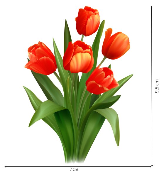 10x10cm Červené tulipány - nálepka nad vypínač