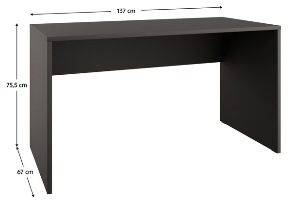 KONDELA PC stôl, antracit, ADAPO ADP03
