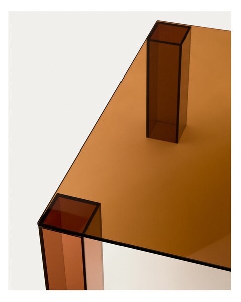 Hnedý sklenený konferenčný stolík 85x85 cm Adularia – Kave Home