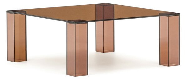 Hnedý sklenený konferenčný stolík 85x85 cm Adularia – Kave Home