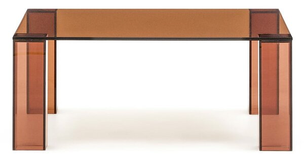 Hnedý sklenený konferenčný stolík 85x85 cm Adularia – Kave Home
