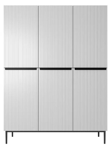 Skriňa Nicole 150 cm na nožičkách - biely mat / čierna