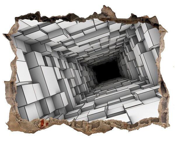 Díra 3D fototapeta nálepka Tunel s kockami nd-k-55216784