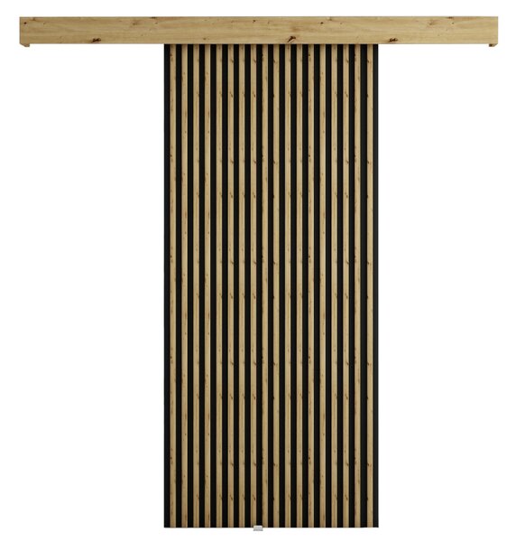 KONDELA Posuvné dvere, čierna/dub artisan, MODEN 90 1