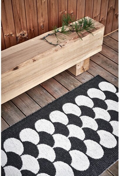 Čierno-krémový vnútorný a vonkajší behúň 70x150 cm Poppy Black Vanilla – Pappelina