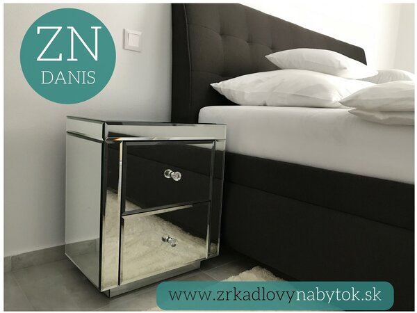 Zrkadlový nočný stolík GLAMOUR