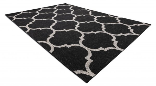 Koberec SIZAL FLOORLUX 20608 - marokánsky, trellis - čierny, strieborný