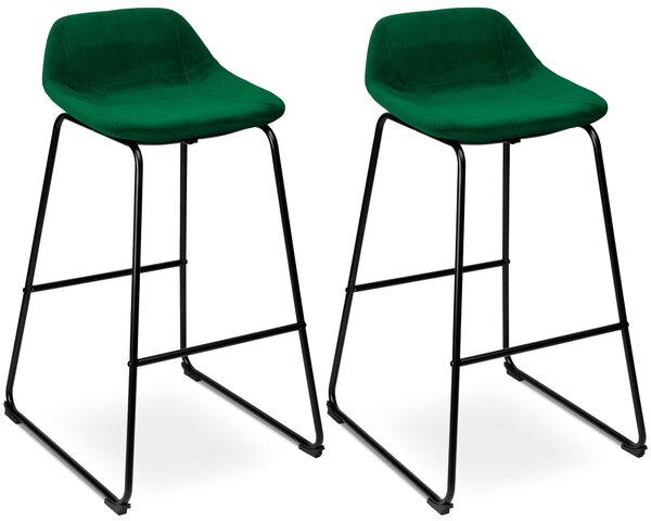 ViaDomo Via Domo - Barová stolička Terra - zelená/čierna - 91x43x30 cm - 2 ks