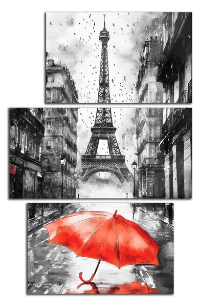 Obraz na plátne Dáždnik a Paríž