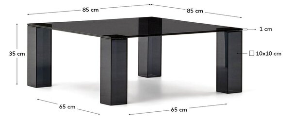 Tmavosivý sklenený konferenčný stolík 85x85 cm Adularia – Kave Home
