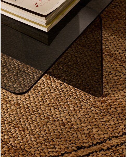 Sivý sklenený konferenčný stolík 60x120 cm Zaren – Kave Home