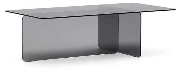 Sivý sklenený konferenčný stolík 60x120 cm Zaren – Kave Home