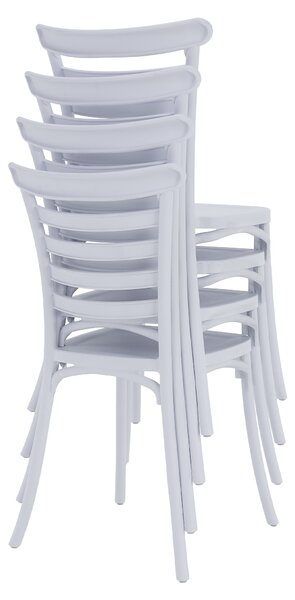 KONDELA Stohovateľná stolička, biela, SAVITO