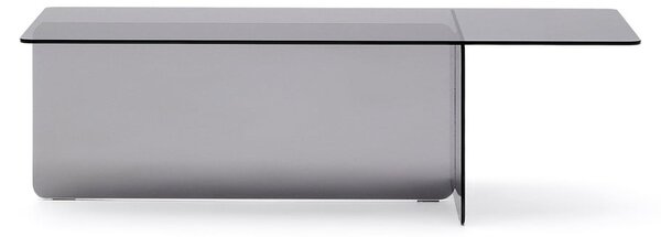 Sivý sklenený konferenčný stolík 60x120 cm Zaren – Kave Home