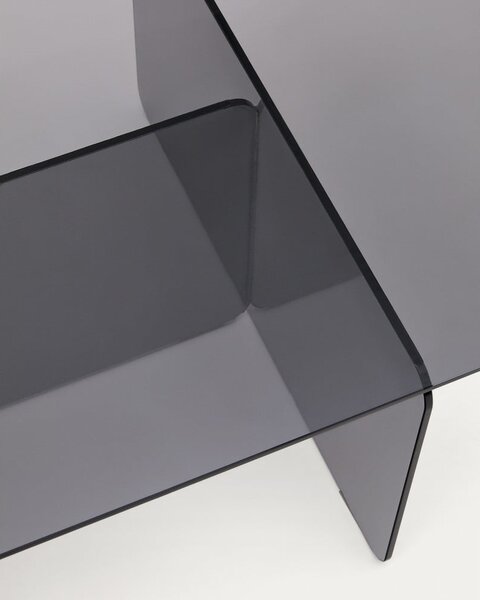 Sivý sklenený konferenčný stolík 60x120 cm Zaren – Kave Home