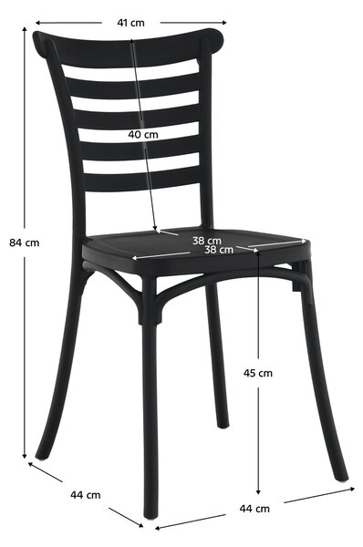 KONDELA Stohovateľná stolička, čierna, SAVITO