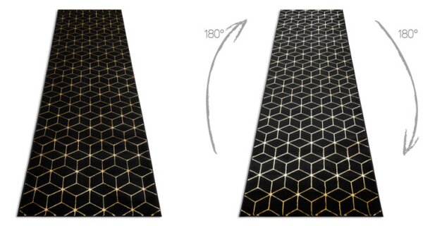 Koberec / Behúň GLOSS 409C 86 glamour, art deco čierny / zlatý