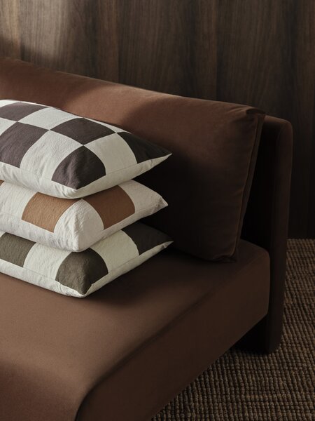 Bavlnený poťah na vankúš Fold Patchwork Dark Olive/Undyed 60 × 40 cm