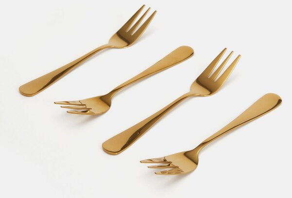 Sinsay - Súprava 4 dezertných vidličiek - zlatá