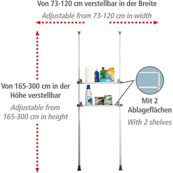 Biely kovový kúpeľňový regál 120x300 cm Herkules – Wenko