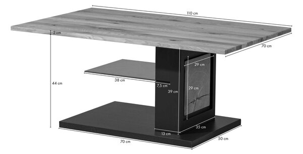 Konferenčný stolík divoký dub 110x70x46 prírodný lakovaný / olejovaný INNSBRUCK