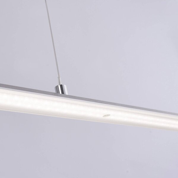 PURE LED závesné svetlo Lite, strieborné, 160 cm, stmievateľné, Hliník / sivá / zinok, Obývacia izba / jedáleň, Hliník, Moderný, Závesné svietidlo