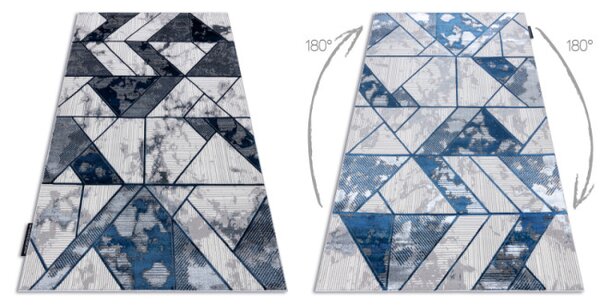 Koberec DE LUXE 632 geometrický - krém / granát