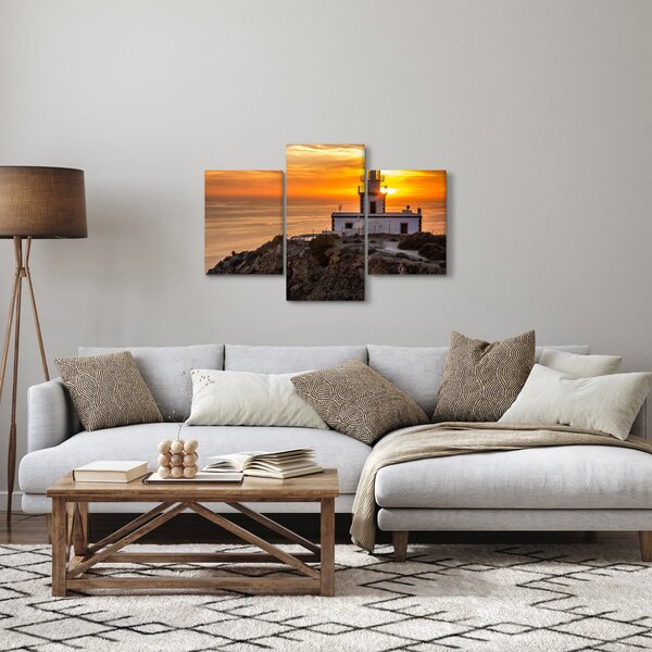 Obraz majáka pri západe slnka (90x60 cm)
