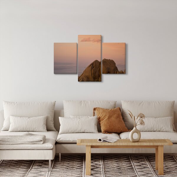 Obraz západu slnka v skalách (90x60 cm)