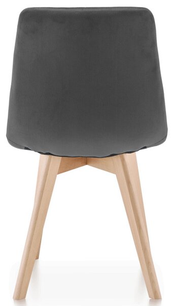 Jedálenská stolička zamatová, sivá CT-V4081 GREY4