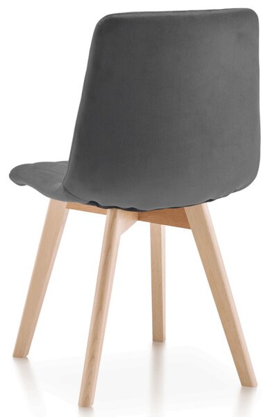 Jedálenská stolička zamatová, sivá CT-V4081 GREY4