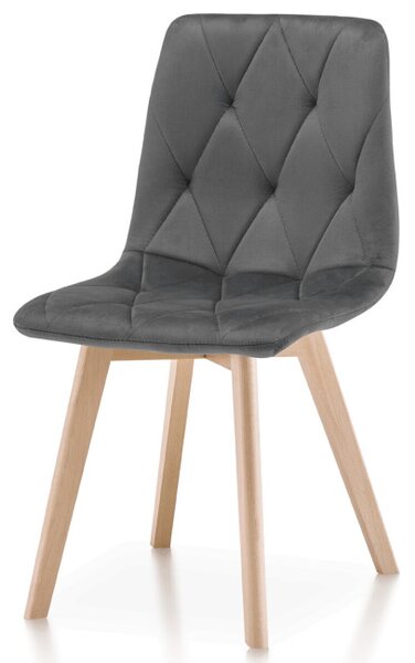 Jedálenská stolička zamatová, sivá CT-V4081 GREY4