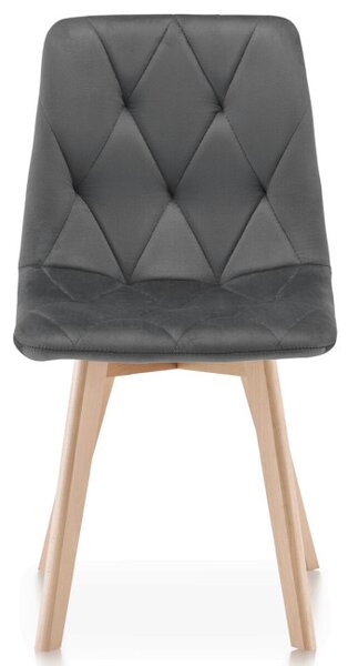Jedálenská stolička zamatová, sivá CT-V4081 GREY4