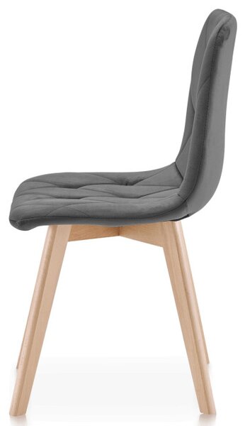 Jedálenská stolička zamatová, sivá CT-V4081 GREY4