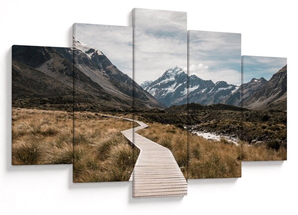Obraz - Chodník v údolí hory Mt. Cook (150x105 cm)