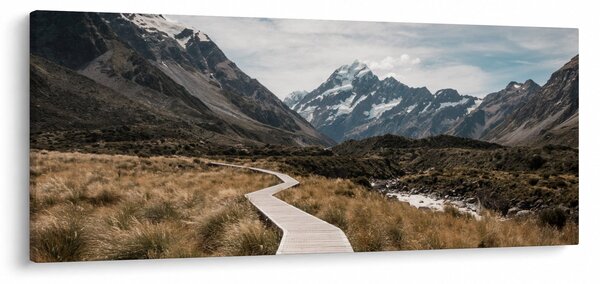 Obraz - Chodník v údolí hory Mt. Cook (120x50 cm)
