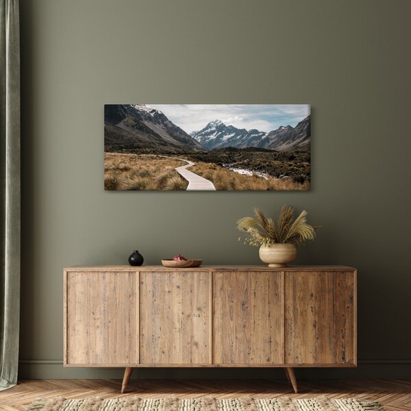 Obraz - Chodník v údolí hory Mt. Cook (120x50 cm)