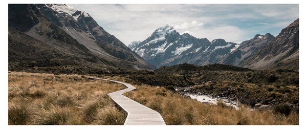 Obraz - Chodník v údolí hory Mt. Cook (120x50 cm)
