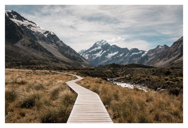 Obraz - Chodník v údolí hory Mt. Cook (90x60 cm)