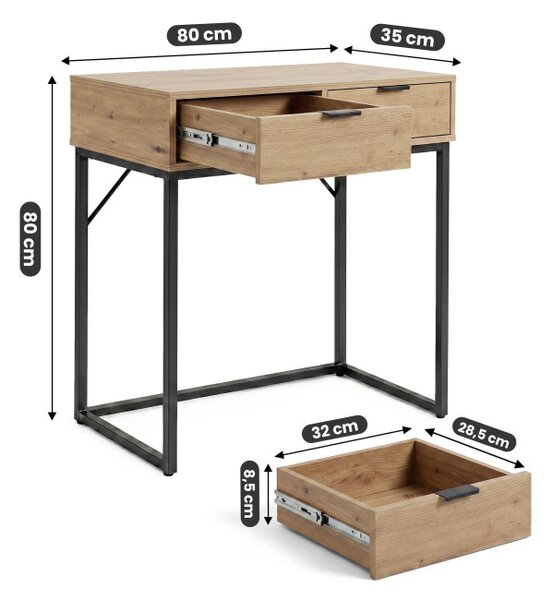 Konzolový stolík ELANO dub artisan / čierne nohy