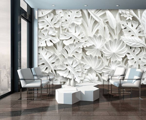 Fototapeta - Alabastrová biela abstrakcia (152,5x104 cm)