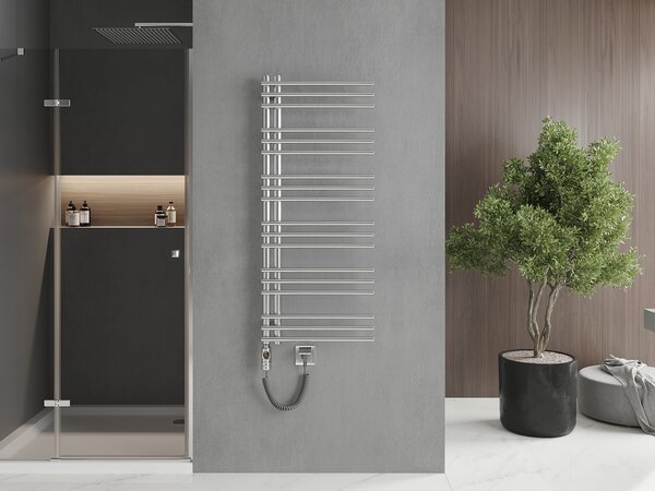 Mexen Neptun, elektrické vykurovacie teleso 1200 x 500 mm, 600 W, chrómová, W101-1200-500-2600-01