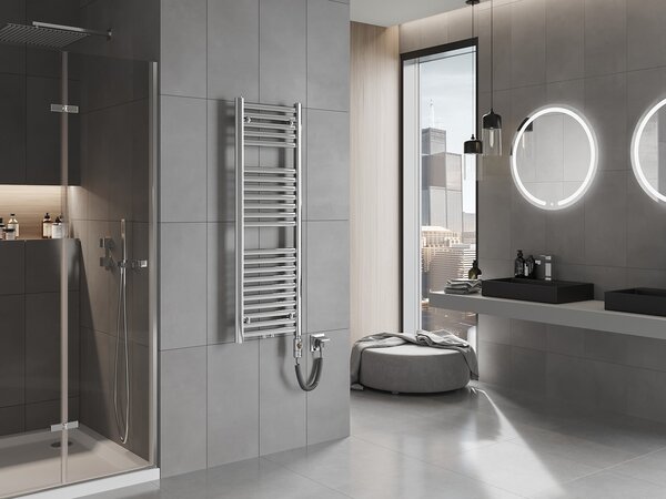 Mexen Hades, elektrické vykurovacie teleso 1200 x 400 mm, 600 W, chrómová, W104-1200-400-2600-01