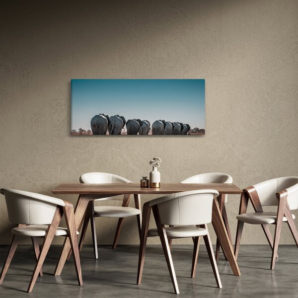 Obraz - Odchod slonov (120x50 cm)