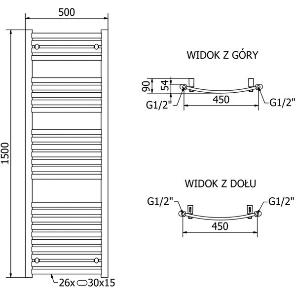 Mexen Helios, elektrické vykurovacie teleso 1500 x 500 mm, 900 W, biela, W103-1500-500-2900-20