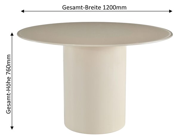 JEDÁLENSKÝ STÔL, béžová, 120/75 cm MID.YOU - Stoly, Online Only